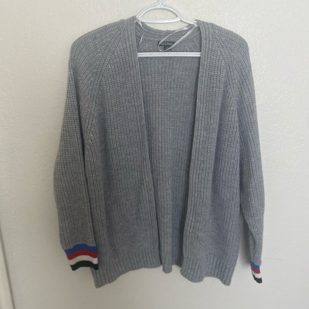 Gray Cardigan Sweater